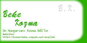 beke kozma business card